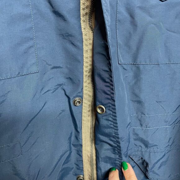 Brian Anderson Jacket Flannel Lining Zip Up Button Snap Close Blue Mens Medium - Picture 3 of 7